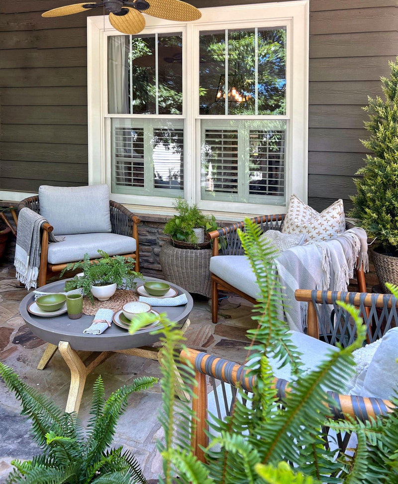 Patio with table setting