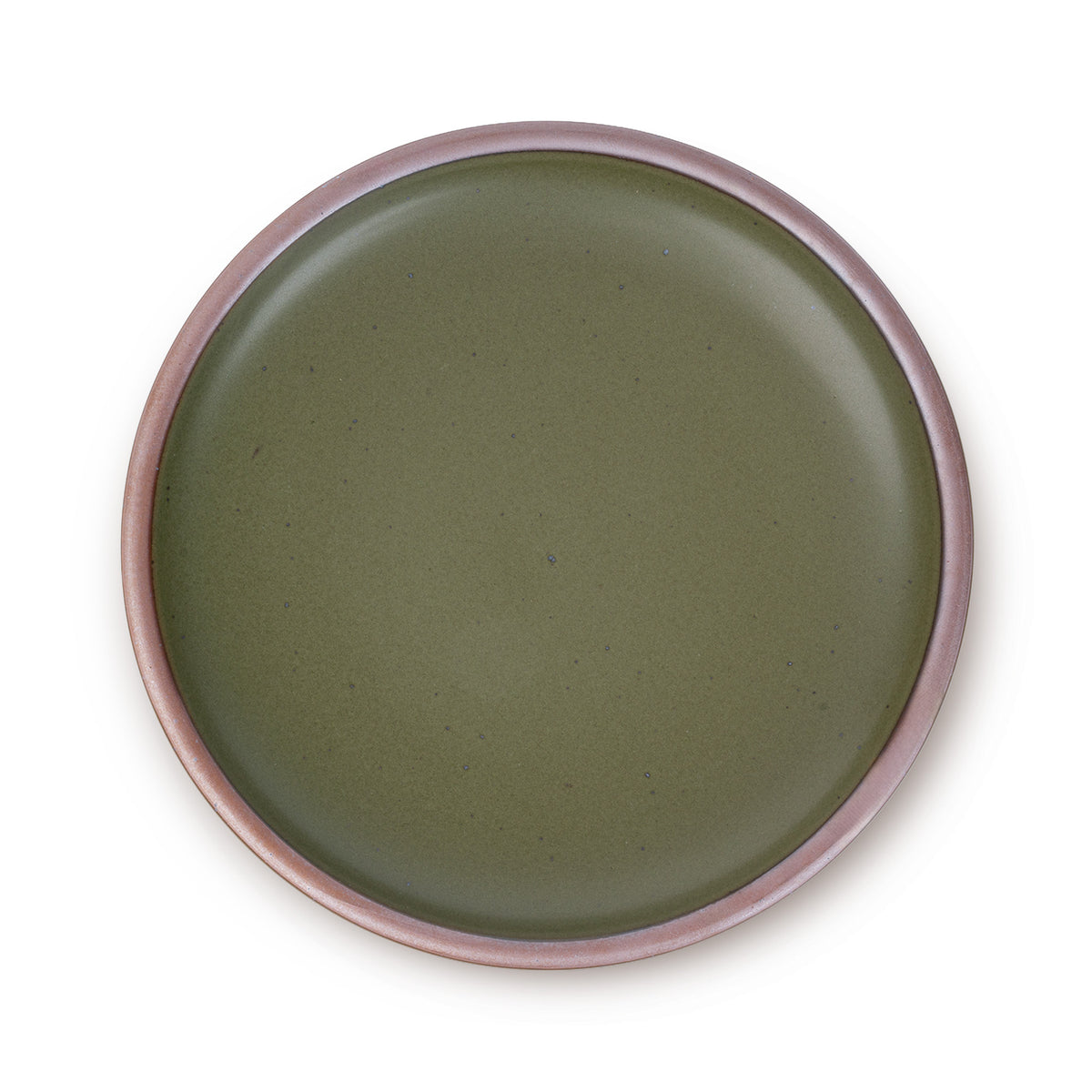 A large serving platter in an olive green color.