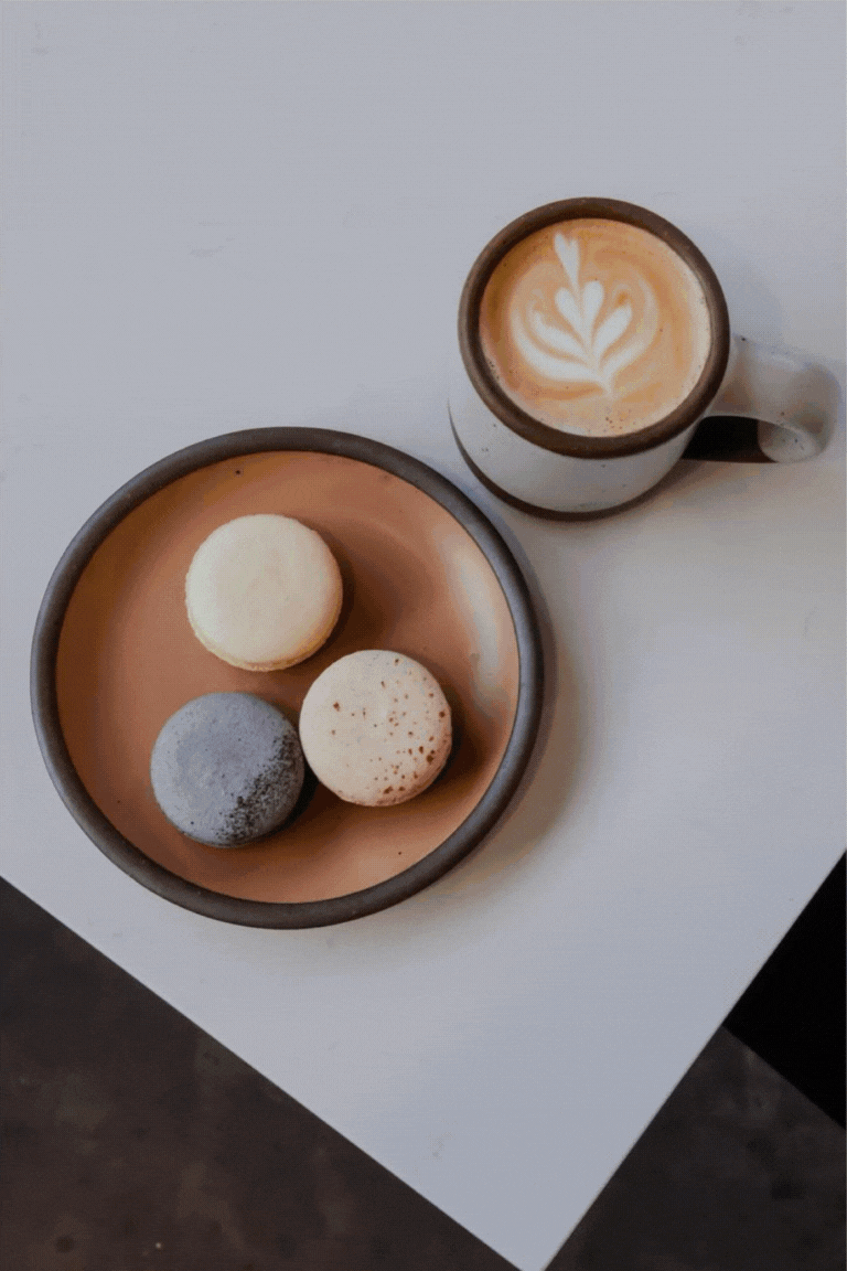 A gif of 3 different photos of Farewell, a coffee shop in Asheville