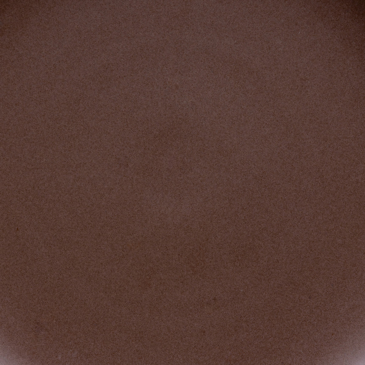 A closeup of a ceramic plate in a dark brown color