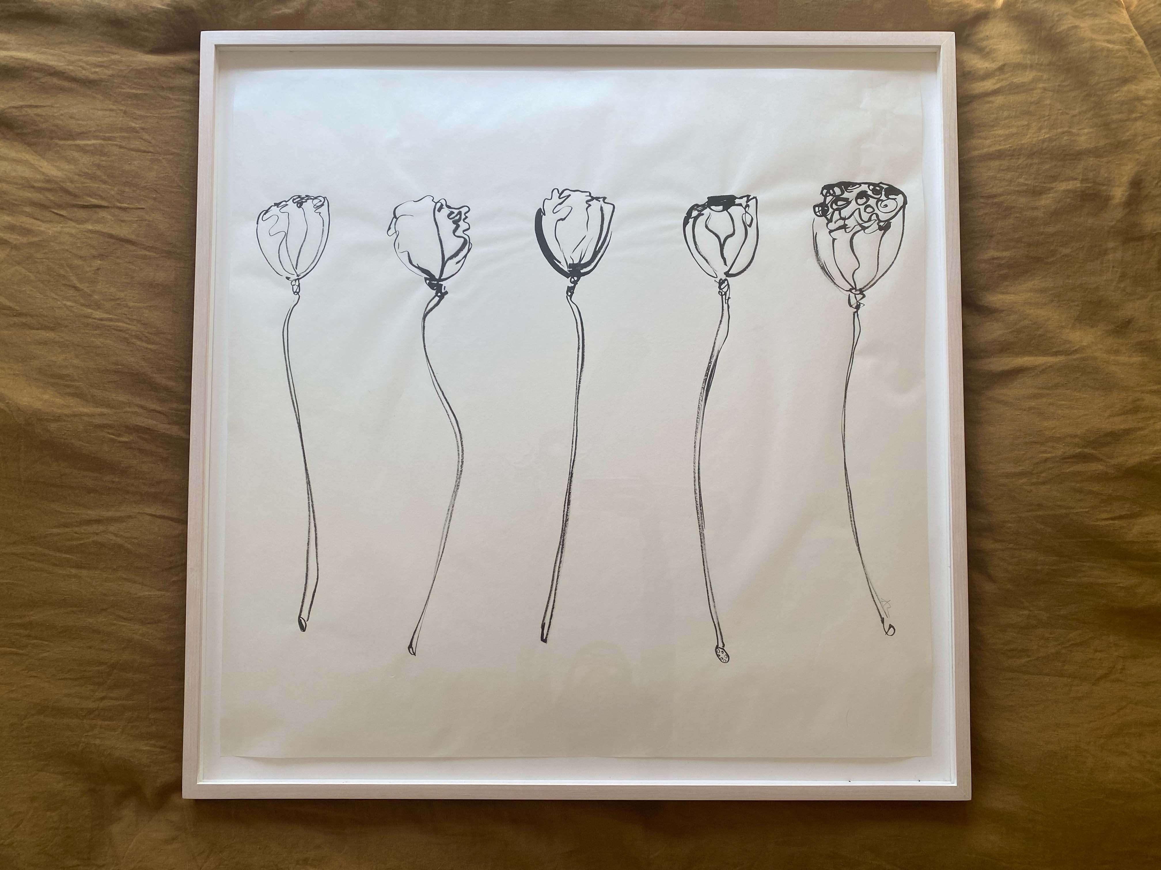 A painting of lotus leaves